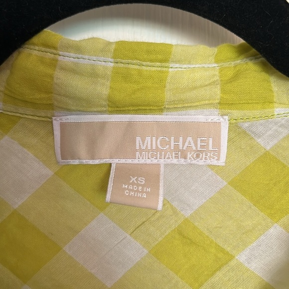 Michael Kors checkered button up rouch look EUC - Picture 2 of 9